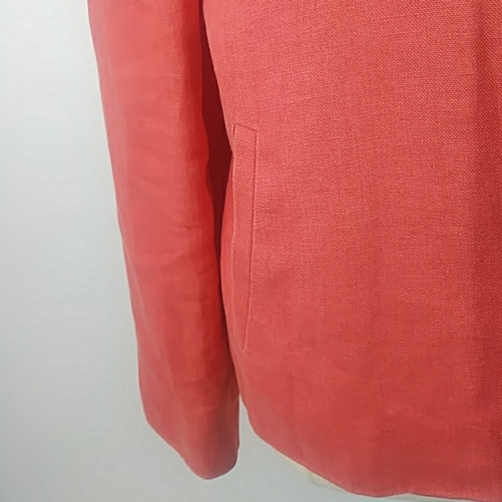 Talbots Coral Linen Jacket W Matching Shell-Sz 12 - image 3